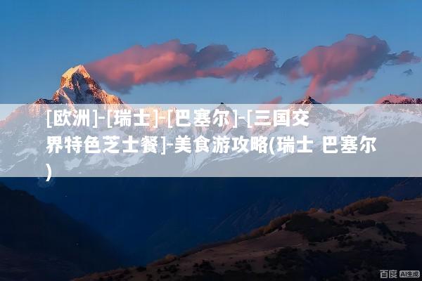 [欧洲]-[瑞士]-[巴塞尔]-[三国交界特色芝士餐]-美食游攻略(瑞士 巴塞尔)