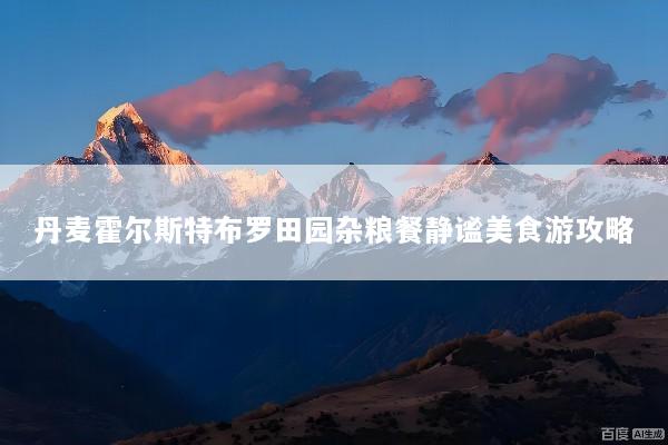 丹麦霍尔斯特布罗田园杂粮餐静谧美食游攻略